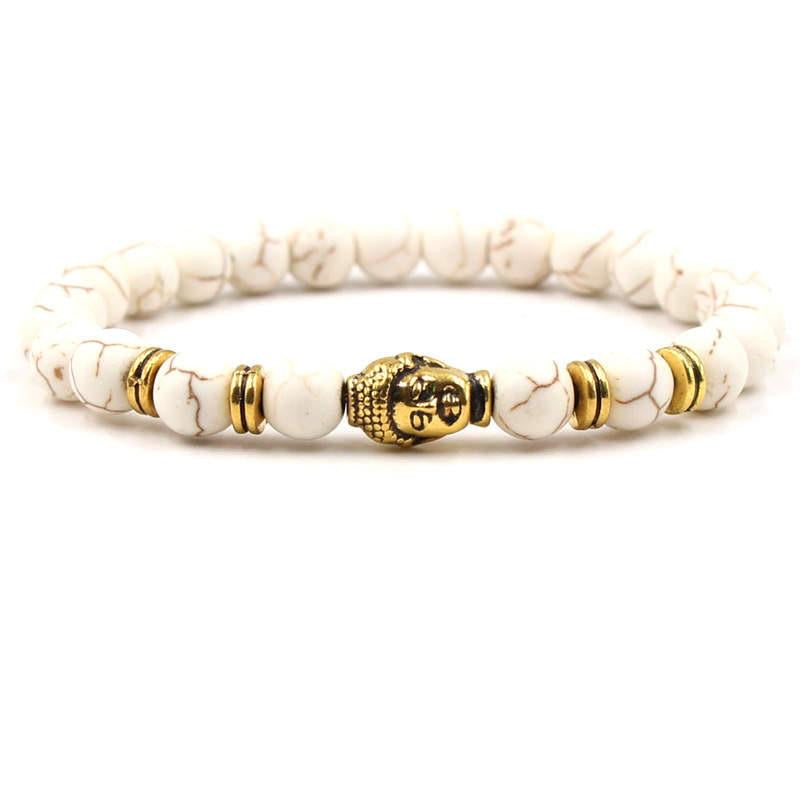 Argent Craft Howlite Stone Bracelet With Buddha (gold)