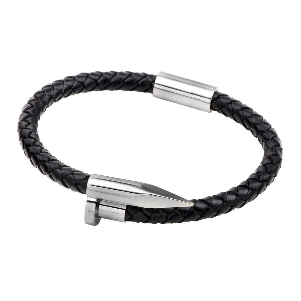 Argent Craft Leather Nail Bracelet