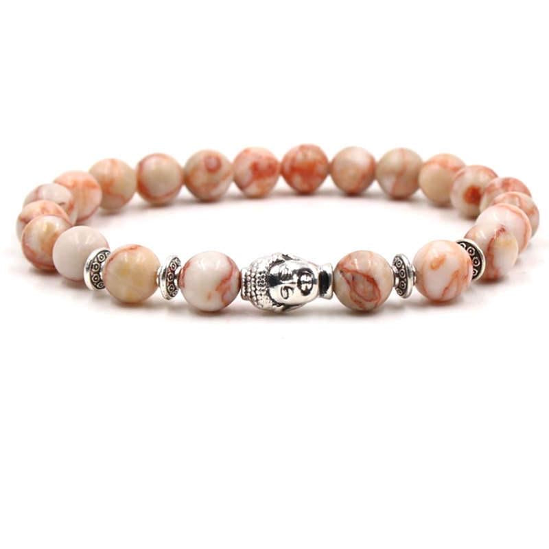 Argent Craft Calcite With Buddha Bracelet (Silver)
