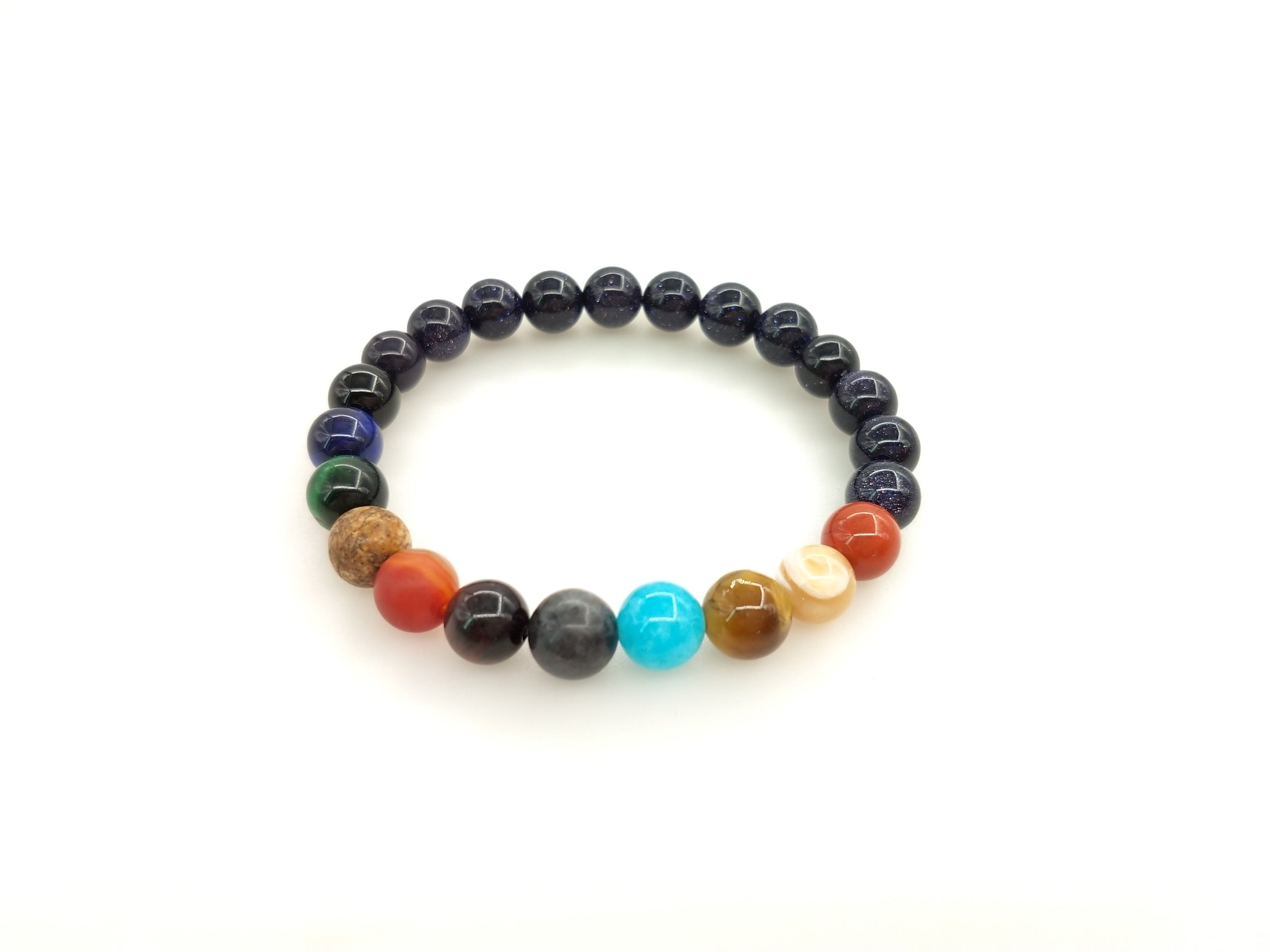 Argent Craft - Eight Planets Space Chakra Natural Stone Bracelet