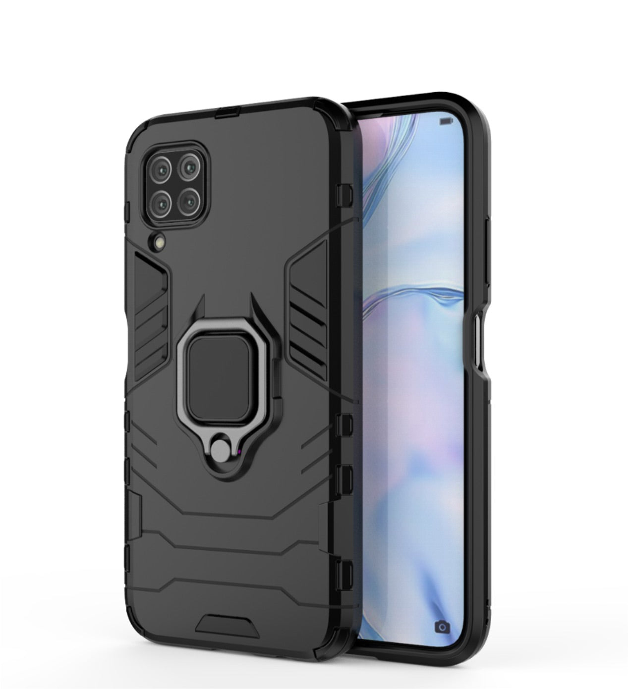 CellTime Huawei Nova Y60 Shockproof Black Panther Magnetic Ring Stand Cover