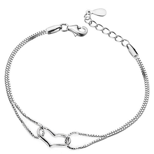 Uniqo Double Chain Big Heart Bracelet