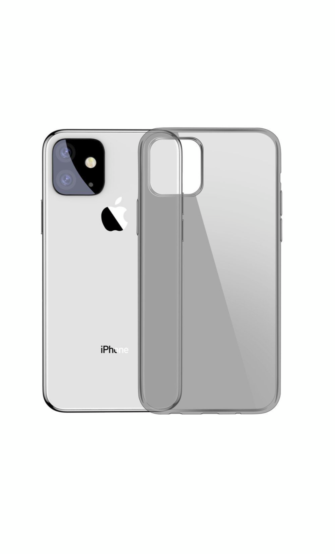 iPhone 11 Clear Shock Resistant Gel Cover Grey