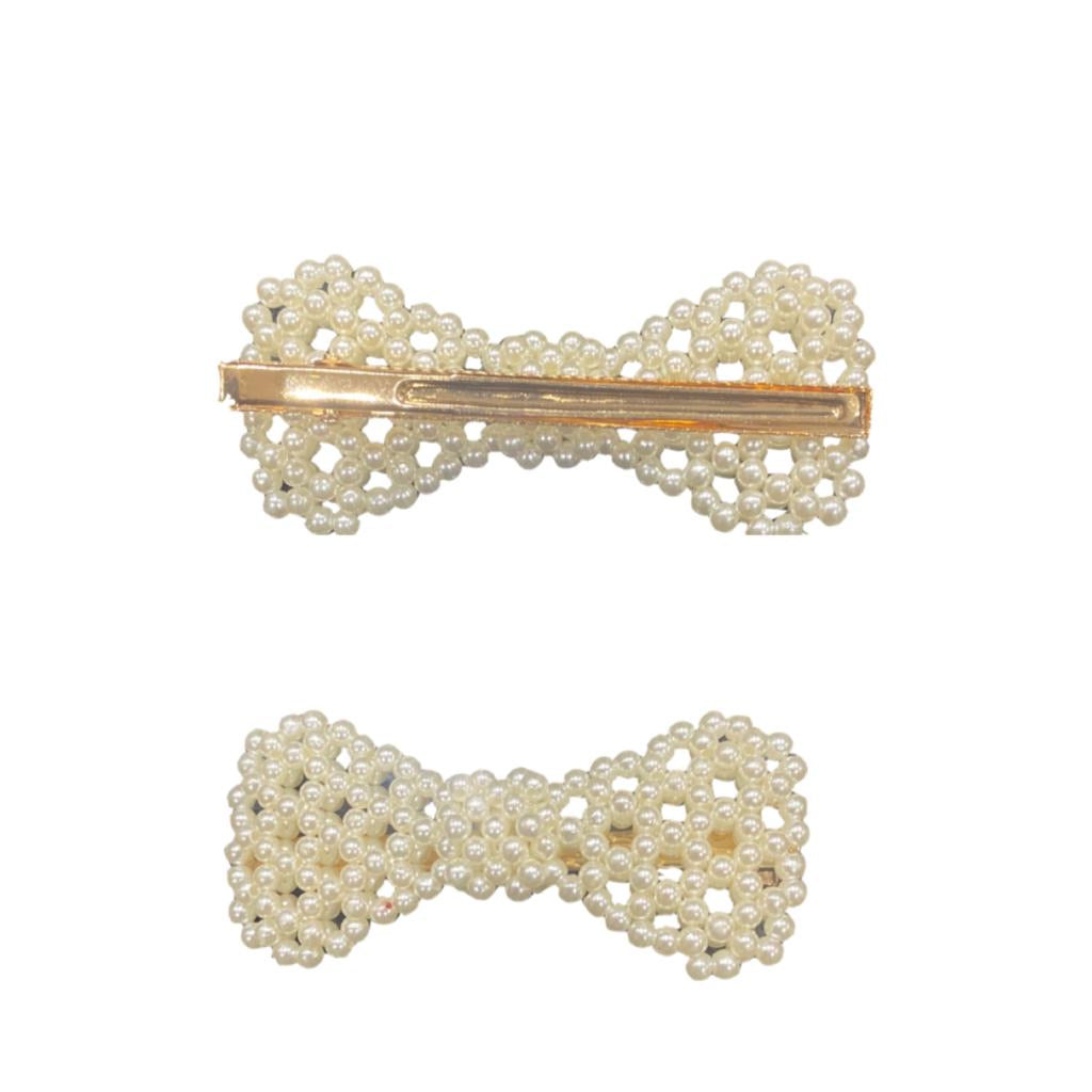 Uniqo Bow Pearl Hair Clip