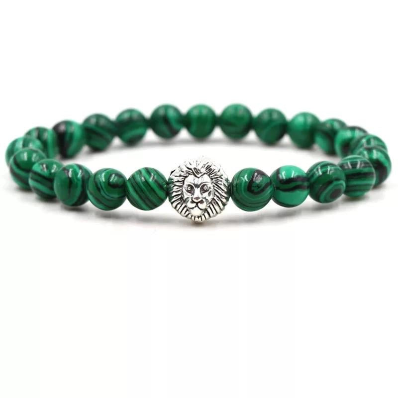 Argent Craft Malachite Stone with Lion (silver)