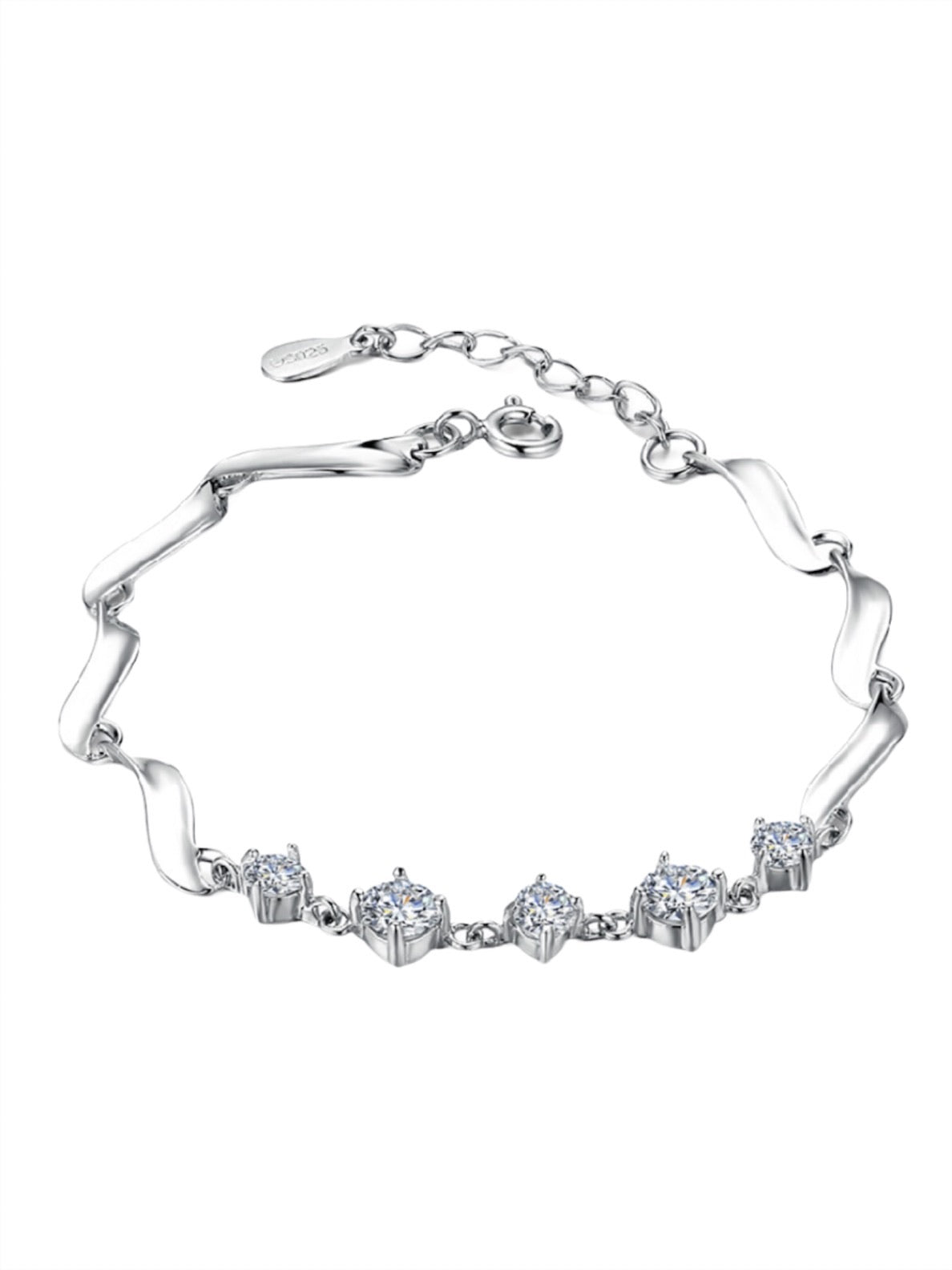 Uniqo Crystal Zig Zag Design Bracelet