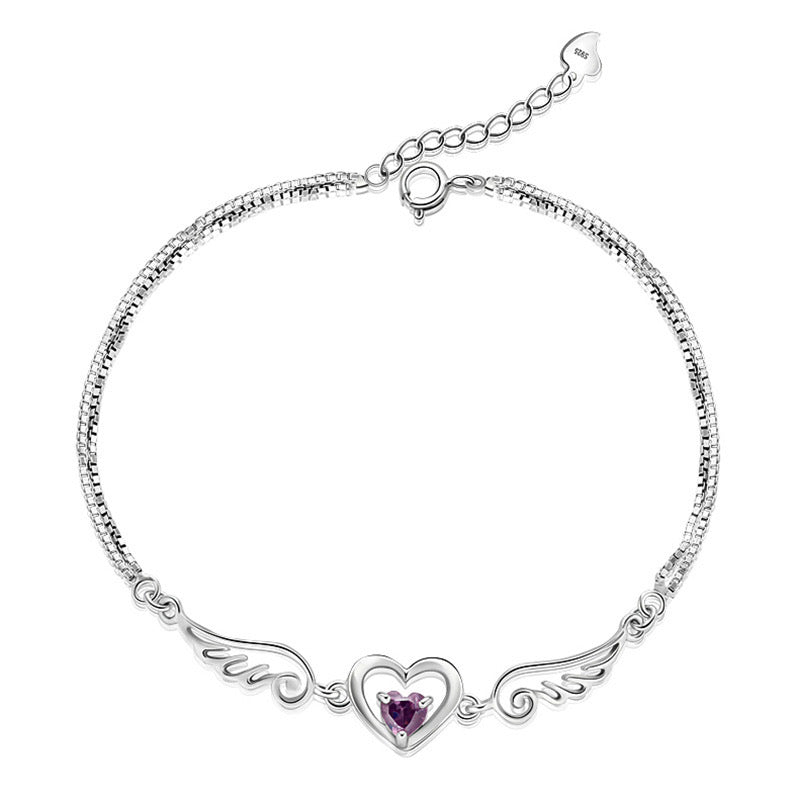 Uniqo Purple Angel Heart Bracelet