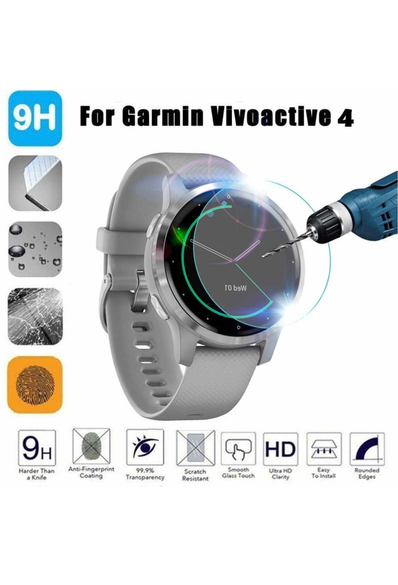 BROTECT Full-Cover Schermbeschermer Voor Garmin Vivoactive 4s (40 Mm) – 2 Stuks