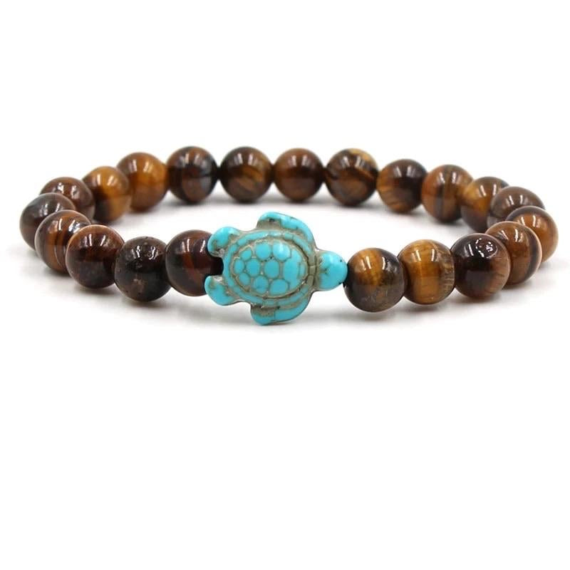 Argent Craft Tiger Eye Turtle Strength Bracelet