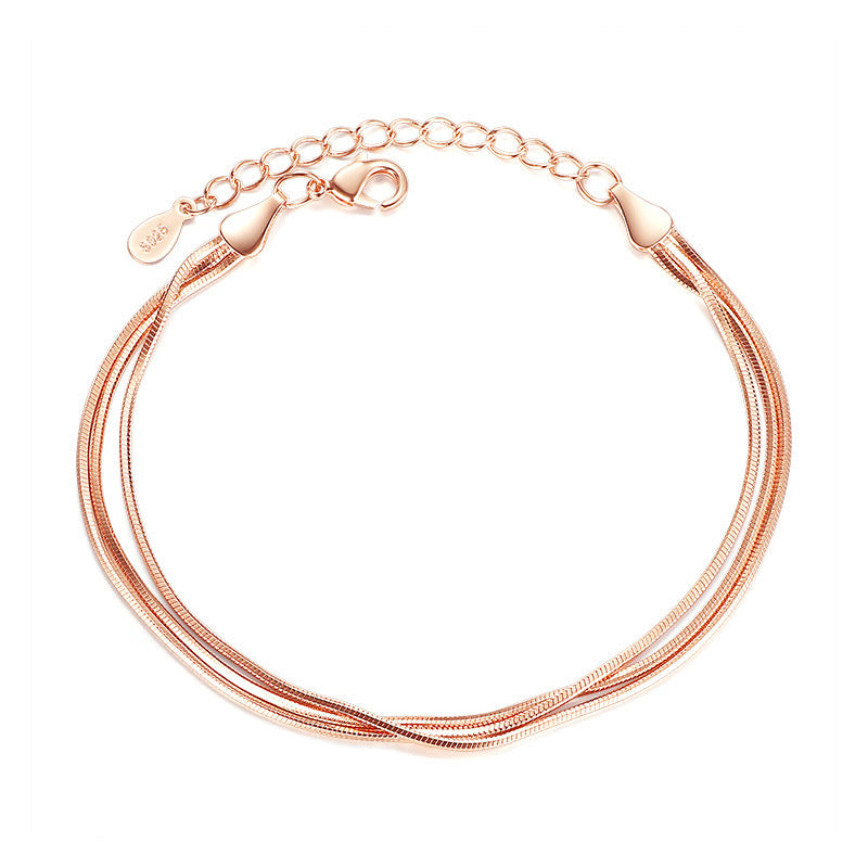 Uniqo Simple Rose Gold String Bracelet