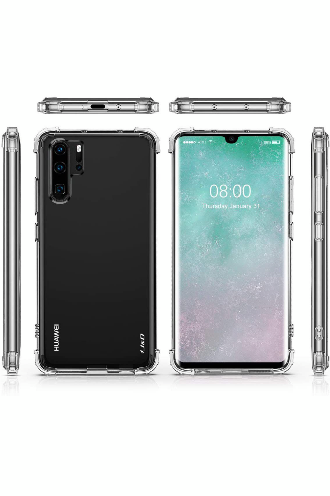 Huawei P30 Pro Clear Shock Resistant Armor Cover