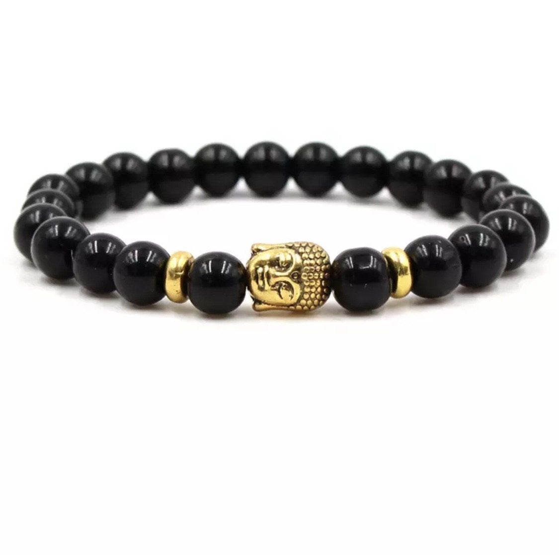 Argent Craft Black Onyx & Budhaa Bracelet (Gold)