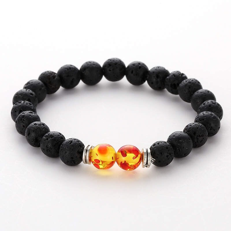 Argent Craft Lava Stone with 2 Red/Yellow Amber