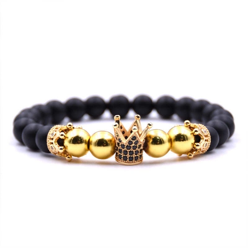 Argent Craft Black Agate With 3 Crowns (Gold)