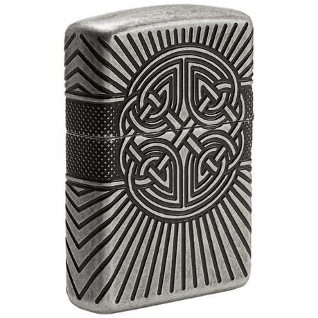 Zippo Lighter - Armor Celtic Cross Design