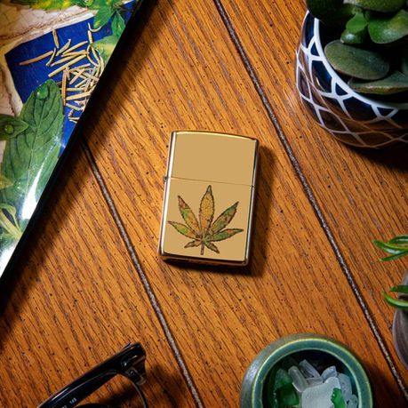 Zippo Lighter - Pot Leaf Fusion Design