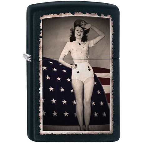 Zippo Lighter - 218 Flag Woman Saluting