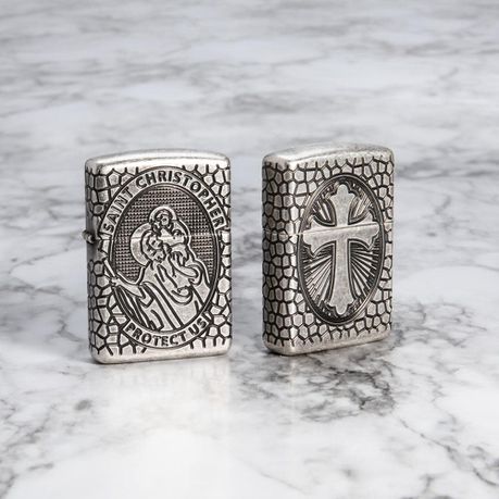 Zippo Lighter - Armor St. Christopher Metal Design