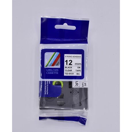 TZ-231 Brother Label Tape Cartridge 12mm-Laminated Black On White-Pack Of 4