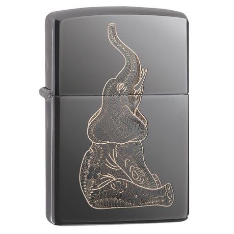 Zippo Lighter - Zentangle Elephant Design 150.zed