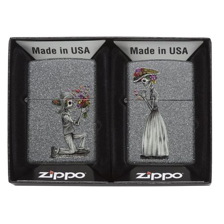 Zippo Lighter - Iron Stone Skeleton Couple Set