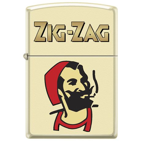 Zippo Lighter - Cream Matte Zig-Zag