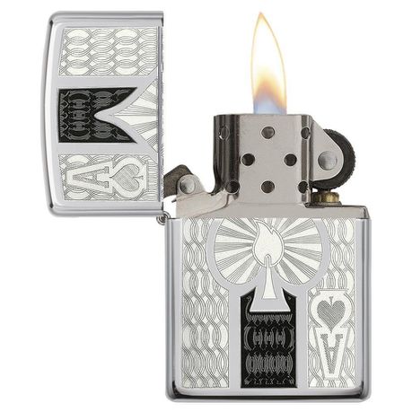 Zippo Lighter - Intricate Spade Design