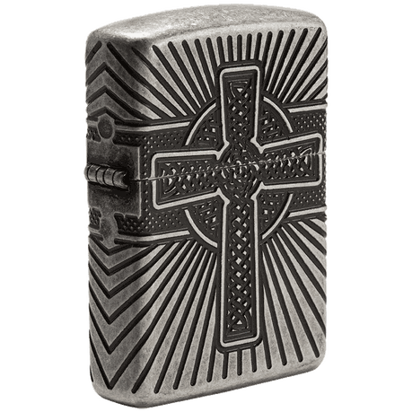 Zippo Lighter - Armor Celtic Cross Design