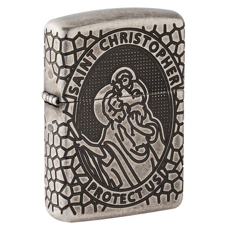 Zippo Lighter - Armor St. Christopher Metal Design