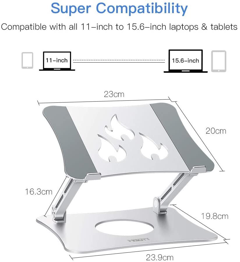 Ergonomic Height Adjustable Portable Laptop & Tablet Riser Stand