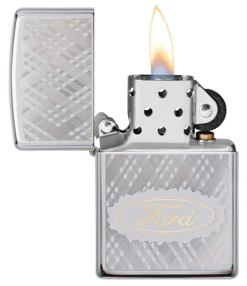 Zippo Lighter - Ford Script in Oval Logo