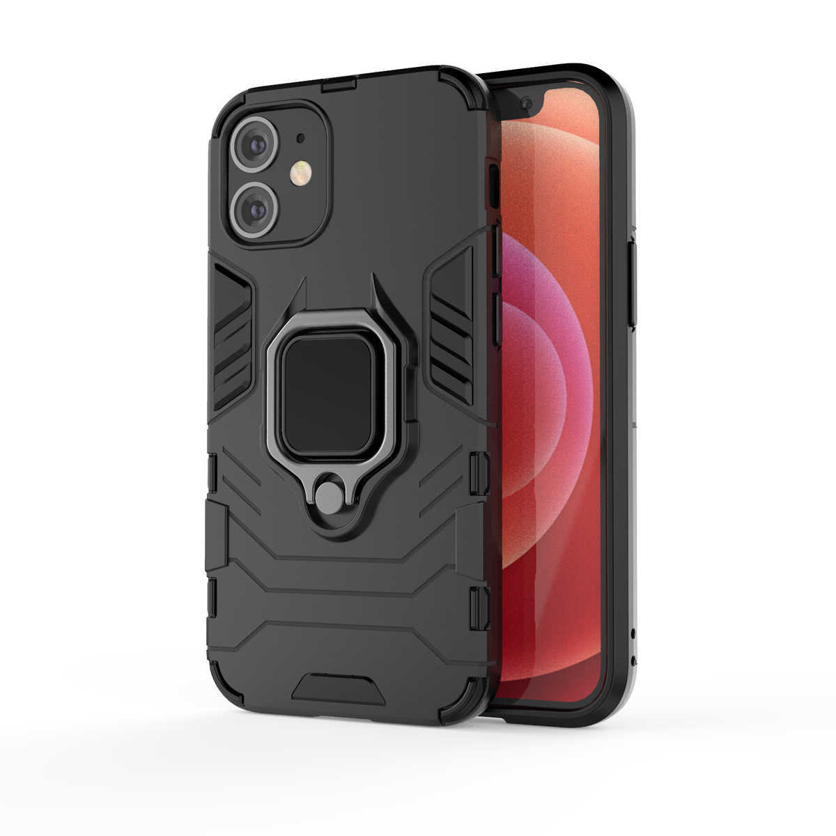 CellTime™ iPhone 12 Mini Shockproof Black Panther Magnetic Ring Stand Cover